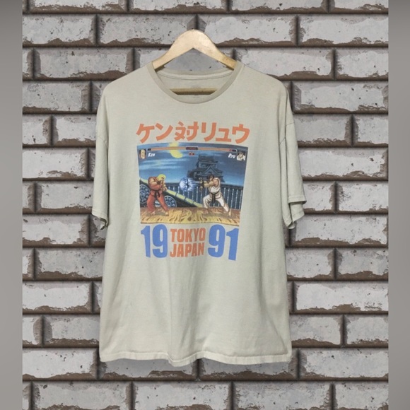 Street Fighter 2 1991 Capcom T Shirt Size 2XL Tokyo Japan Ken Vs Ryu - Picture 1 of 4